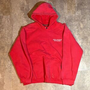 Thrashed Faded Red Hoodie Sweatshirt